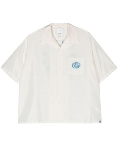 Visvim White Logo-print Silk Shirt - Men's - Silk