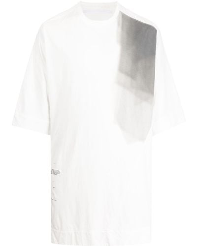 Julius Slit Printed Long-line T-shirt - White