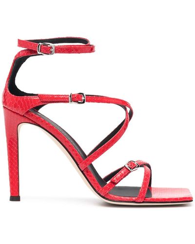 Giuseppe Zanotti Snakeskin-effect High-heel Sandals - Red