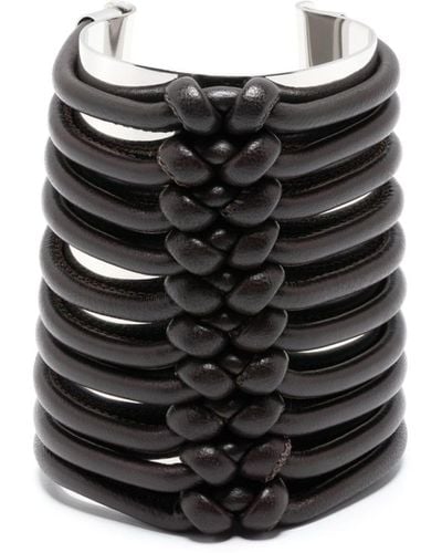 Max Mara Muschio Leather-trim Bracelet - Black