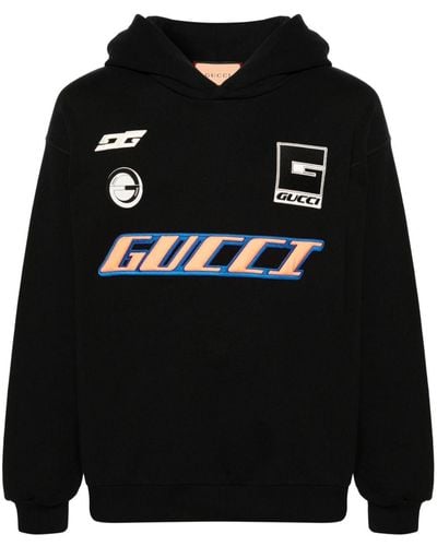 Gucci Hoodie Met Geborduurd Logo - Zwart