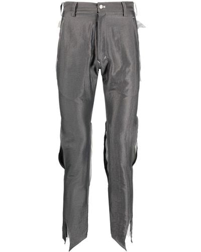 Sulvam Slim Cut-out Trousers - Grey
