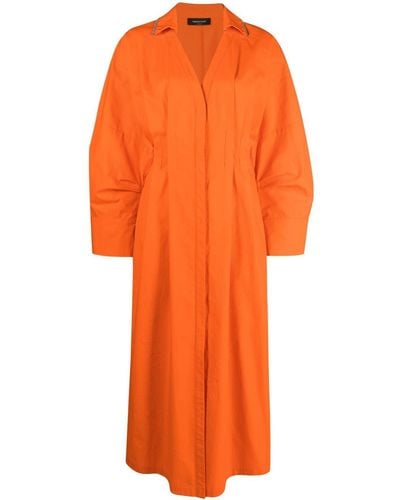 Fabiana Filippi V-neck Midi Dress - Orange