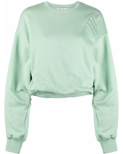 The Attico Sage Green Drop-shoulder Silhouette Sweatshirt