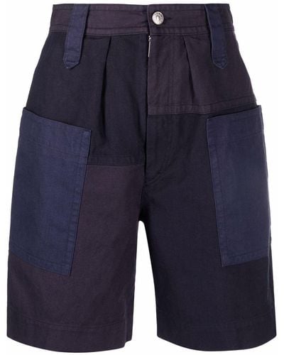 Isabel Marant Pantalones cortos con diseño patchwork - Azul