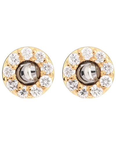 Officina Bernardi 18kt Yellow Gold Moon Grace Diamond Earrings - Metallic