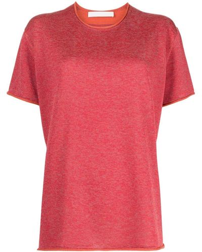 Dion Lee T-Shirt mit gerolltem Saum - Rot