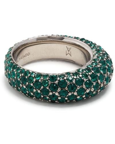 AMINA MUADDI Cameron Embellished Ring - Green