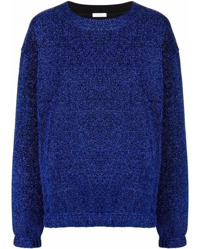 Oséree Lumiere Metallic Round-neck Sweatshirt - Blue