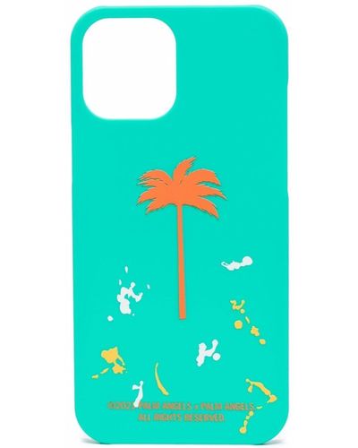 Palm Angels Iphone 12 Pro Hoesje Met Print - Blauw