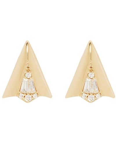 Annoushka 18kt Yellow Gold Arrow Diamond Stud Earrings - Natural