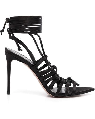 Le Silla Afrodite Wraparound 110mm Sandals - Black