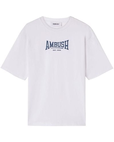 Ambush T-Shirt aus Bio-Baumwolle mit Logo-Print - Weiß