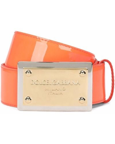 Dolce & Gabbana Cintura con placca logo - Arancione