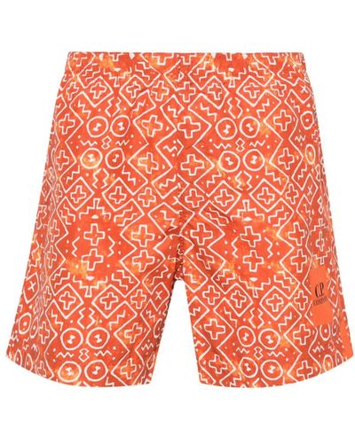 C.P. Company Baja-print Swim Shorts - Orange