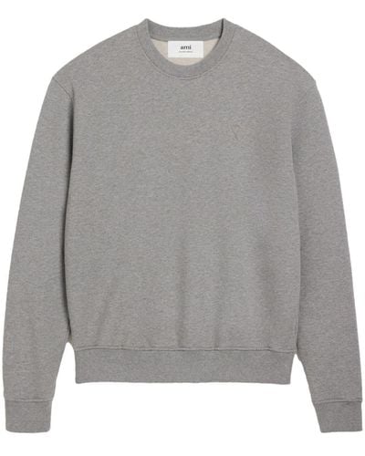 Ami Paris Ami De Coeur Organic Cotton Sweatshirt - Gray