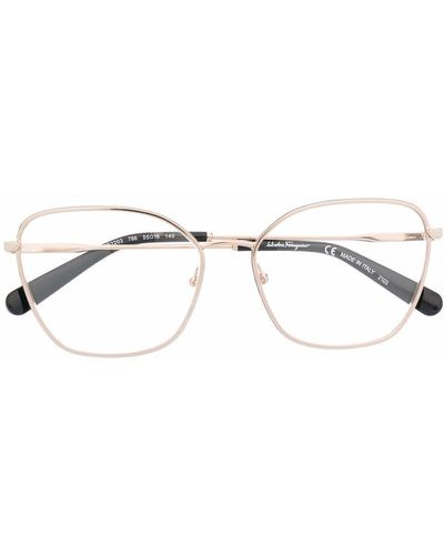Ferragamo オーバーサイズ 眼鏡フレーム - メタリック