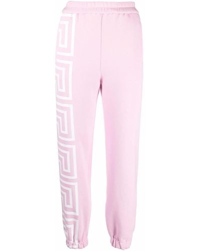 Versace Greca-print Track Pants - Pink