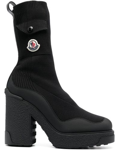 Moncler Splora 125mm Knitted Ankle Boot - Black