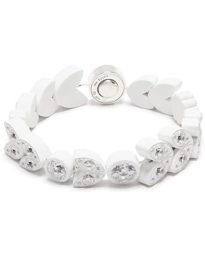 Bottega Veneta Bracelet à ornements en cristal - Blanc