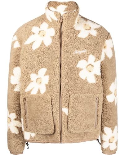 Axel Arigato Billie Floral-pattern Fleece Jacket - Natural