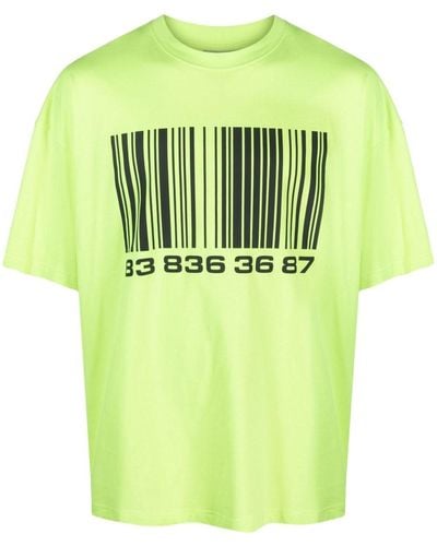 VTMNTS Barcode-print Cotton T-shirt - Green