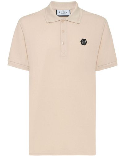 Philipp Plein Hexagon Logo-print Cotton T-shirt - Natural