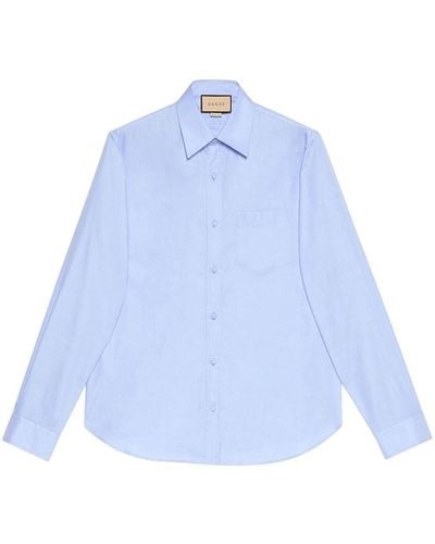 Gucci Oxford Cotton Shirt - Blauw