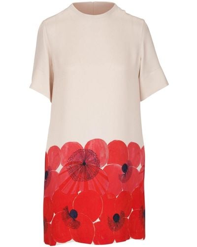 Akris Floral-print Silk Midi Dress - Red