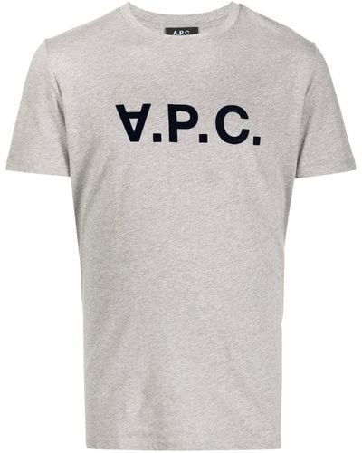 A.P.C. T-shirt à logo imprimé - Gris