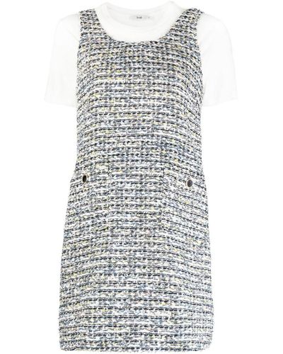 B+ AB Tweed Sleeveless Mini Dress - Grey