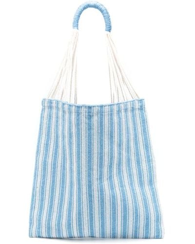 Nannacay Bianca Colori Striped Tote Bag - Blue