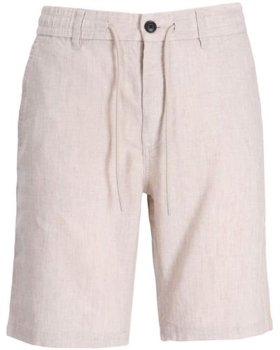 BOSS Tapered Linen Chino Shorts - Pink