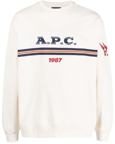 A.P.C. Adam Logo-print Cotton Sweatshirt - White