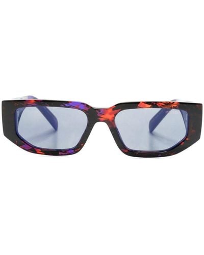 Prada SPR09Z Sonnenbrille mit eckigem Gestell - Blau
