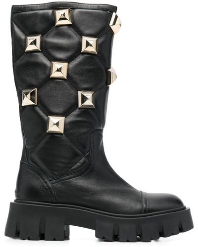 Philipp Plein Stud-embellished Mid-calf Boots - Black