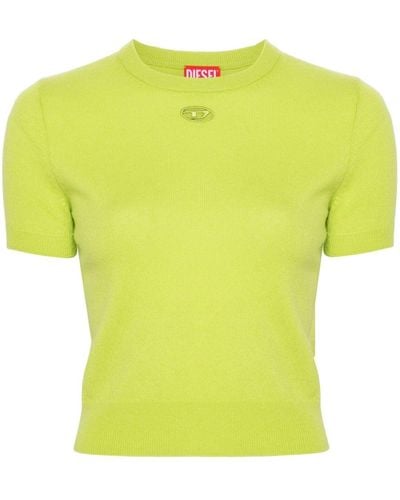 DIESEL Geripptes M-Arga T-Shirt - Gelb