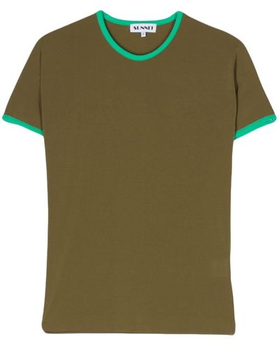 Sunnei Contrasting-borders T-shirt - Green