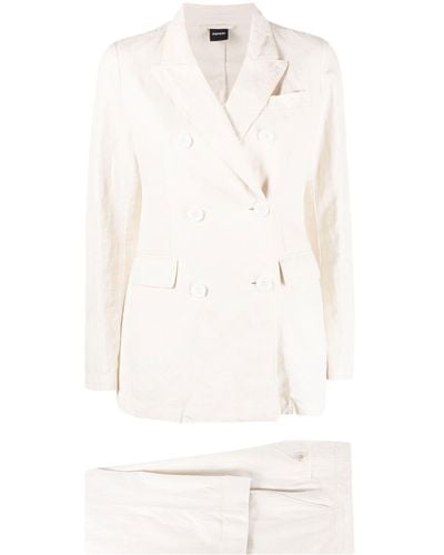 Aspesi Double-breasted Two-piece Suit - White