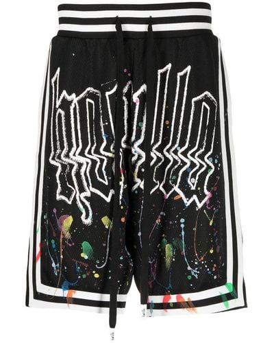 Haculla Sport-Shorts mit Farbklecks-Print - Schwarz