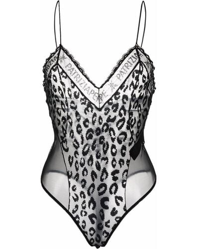Patrizia Pepe Leopard-print Bodysuit - Black