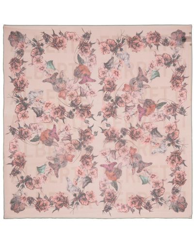 Alberta Ferretti Floral-print Silk Scarf - Pink