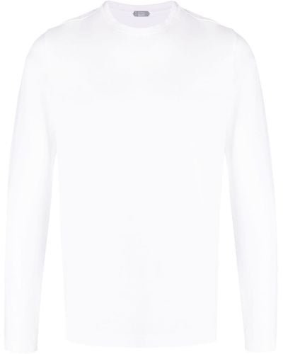 Zanone Klassisches Langarmshirt - Weiß