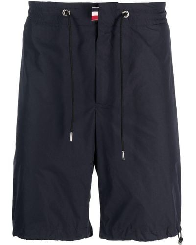 Moncler Logo-patch Drawstring Bermuda Shorts - Blue
