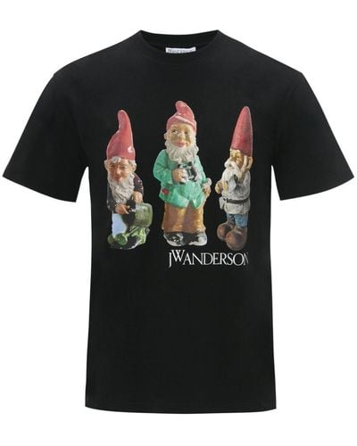 JW Anderson T-Shirt mit Gnome Trio-Print - Schwarz