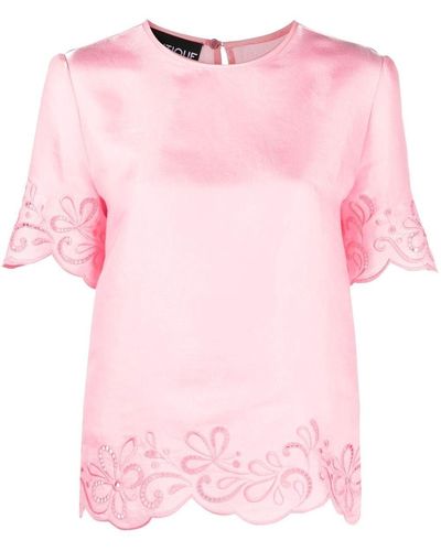 Boutique Moschino Top Met Kant - Roze