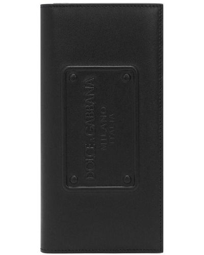 Dolce & Gabbana Portefeuille pliant à logo embossé - Noir