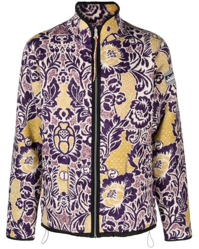 Aries Floral-print Fleece Sweater - Purple
