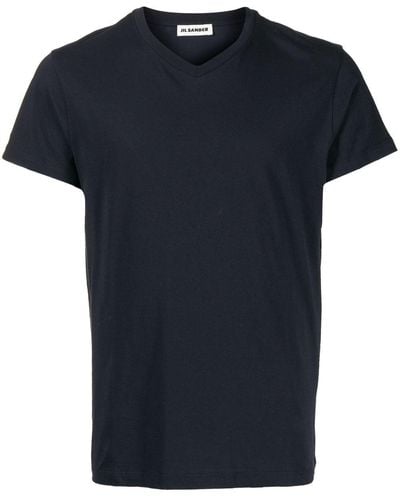 Jil Sander Vネック Tシャツ - ブラック