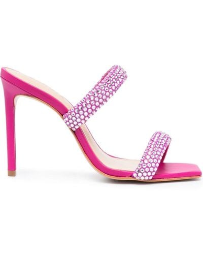 SCHUTZ SHOES Crystal-embellished Leather Sandals - Pink